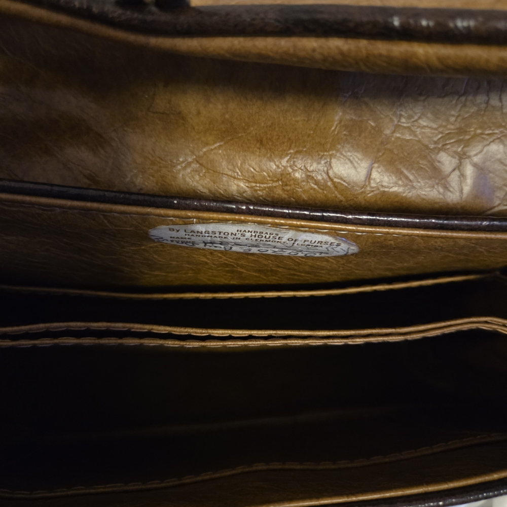 Langston’s House of Purses RARE Vintage Handmade Leather Bag Set wWallet & Pouch - Picture 12 of 14
